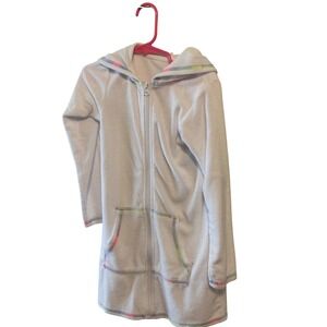 Breaking Waves Swim Cover Up Girls 4/5 White Rainbow Stitching Good Preowned
